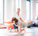 Therapist guiding patient through core strengthening exercise